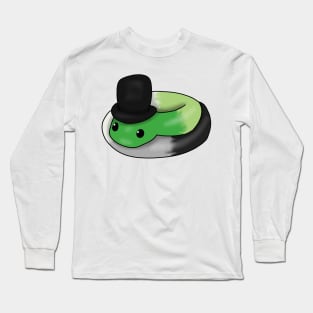 Aromantic Snake in a top hat Long Sleeve T-Shirt